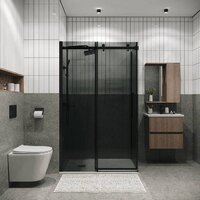 Grossman Classic 100x80x195 120.K33.04.1080.21.10 (черный матовый/тонированно стекло) Image #2