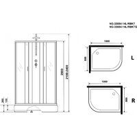 Niagara NG-33084-14RBKTG 100x80 (матовое стекло) Image #4