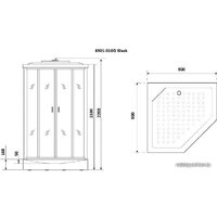 Niagara NG-6901-01GD Black 90x90x220 (прозрачное стекло) Image #3