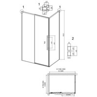 Grossman Galaxy 120x80x195 120.K33.01.1280.21.00 (черный матовый/прозрачное стекло) Image #10