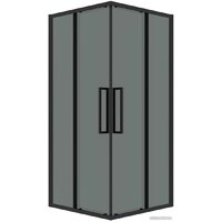 Grossman Cosmo 100x100x195 300.K33.02.1010.21.10 (черный матовый/тонированное стекло)