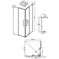 Grossman Cosmo 90x90x195 300.K33.02.9090.10.00 (хром/прозрачное стекло) Image #11