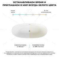 Wellsee Carefree Dove 168x73 23290101R (отдельностоящая ванна белый глянец, экран, ножки, сифон-автомат хром) Image #7