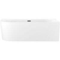 Wellsee Collaro 170x80 28910503R (пристенная ванна (правая) белый глянец, экран, ножки, сифон-автомат матовый черный)