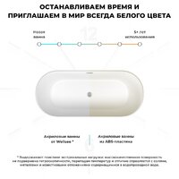 Wellsee Shell 140x70 28170103R (отдельностоящая ванна белый глянец, экран, ножки, сифон-автомат матовый черный) Image #7