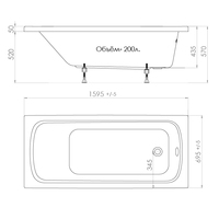 Triton Стандарт 160x70 (с каркасом, экраном и сифоном) Image #2