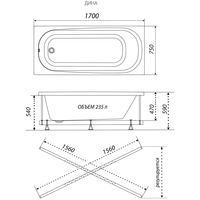 Triton Дина 170х75 (с ножками) Image #3