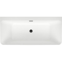 Wellsee Bromance 170x78 231602003 (пристенная ванна белый глянец/матовый черный, экран, ножки, сифон-автомат матовый черный) Image #4