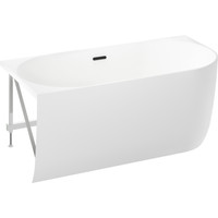 Wellsee Belle Spa 150x75 235701003 (пристенная ванна (левая) белый глянец, экран, каркас, сифон-автомат матовый черный) Image #2