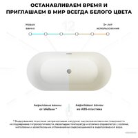 Wellsee Chalice Perfection 166x77 230608001 (отдельностоящая ванна белый глянец/мат. светло-синий, экран, ножки, сифон-автомат хром) Image #7