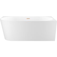 Wellsee Excellence Pro 140x70 28760904R (пристенная ванна (правая) белый глянец, экран, ножки, сифон-автомат золото)
