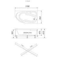 Triton София 170x95 R Стандарт Flat (с гидромассажем) Image #7