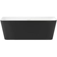 Wellsee Bromance 170x78 231602002 (пристенная ванна белый глянец/матовый черный, экран, ножки, сифон-автомат глянцевый белый) Image #1