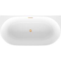 Wellsee Collaro Mini 140x70 28870104R (пристенная ванна белый глянец, экран, ножки, сифон-автомат золото) Image #4