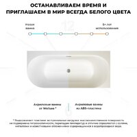 Wellsee Collaro 170x80 28910501R (пристенная ванна (правая) белый глянец, экран, ножки, сифон-автомат хром) Image #7