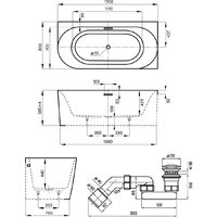 Wellsee Collaro 170x80 28910501R (пристенная ванна (правая) белый глянец, экран, ножки, сифон-автомат хром) Image #10