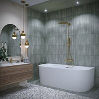 Wellsee Collaro 180x80 28910203R (пристенная ванна белый глянец, экран, ножки, сифон-автомат матовый черный) Image #8