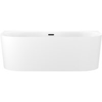 Wellsee Collaro 180x80 28910203R (пристенная ванна белый глянец, экран, ножки, сифон-автомат матовый черный) Image #1