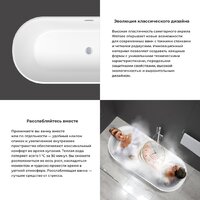 Wellsee Shell 170x75 28170303R (отдельностоящая ванна белый глянец, экран, ножки, сифон-автомат матовый черный) Image #5