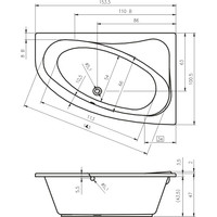 Riho Lyra 153x100 (правая, с ножками) Image #2