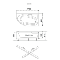 Triton София 170х95R (с каркасом, экраном, сифоном) Image #7