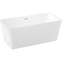 Wellsee DeSire 159,5x77 231501004 (отдельностоящая ванна белый глянец, экран, ножки, сифон-автомат золото) Image #2
