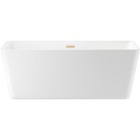 Wellsee DeSire 159,5x77 231501004 (отдельностоящая ванна белый глянец, экран, ножки, сифон-автомат золото) Image #1