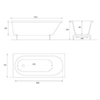 VATE Linna 178x79 VATEB0002-178 (белый, classik skold глянцевый) Image #5