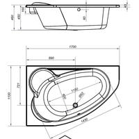 Cersanit Kaliope 170x110 L (с каркасом и экраном) Image #3
