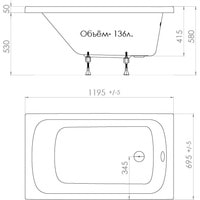 Triton Стандарт 120x70 (с ножками и экраном) Image #7