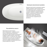 Wellsee Éclatant 159x74 231301003 (отдельностоящая ванна белый глянец, экран, ножки, сифон-автомат матовый черный) Image #5
