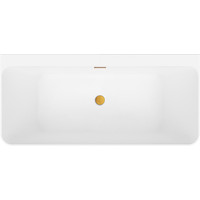 Wellsee Bromance 170x78 231601004 (пристенная ванна белый глянец, экран, ножки, сифон-автомат золото) Image #4