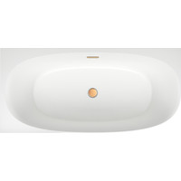 Wellsee Belle Spa 2.0 160x75 235802004 (пристенная ванна (левая) белый глянец, экран, каркас, сифон-автомат золото) Image #4
