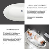 Wellsee L’aster 175x85 236301003 (отдельностоящая ванна белый глянец, экран, ножки, сифон-автомат матовый черный) Image #5