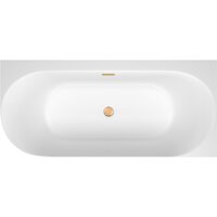 Wellsee Collaro 150x75 28910904R (пристенная ванна (правая) белый глянец, экран, ножки, сифон-автомат золото) Image #4