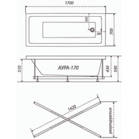 Triton Аура 170х70 (с каркасом, сифоном, экраном и торцевым экраном) Image #8