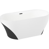 Wellsee Croquis 166x77 230302003 (отдельностоящая ванна матовый белый/матовый черный, экран, ножки, сифон-автомат матовый черный) Image #2