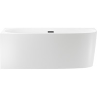 Wellsee Belle Spa 2.0 160x75 235802003 (пристенная ванна (левая) белый глянец, экран, каркас, сифон-автомат матовый черный) Image #1