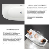 Wellsee Belle Spa 2.0 160x75 235802003 (пристенная ванна (левая) белый глянец, экран, каркас, сифон-автомат матовый черный) Image #5