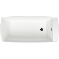 Wellsee Idéal 170x78 236901003 (отдельностоящая ванна белый глянец, экран, ножки, сифон-автомат матовый черный) Image #4