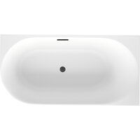 Wellsee Collaro Mini 140x70 28870503R (пристенная ванна (правая) белый глянец, экран, ножки, сифон-автомат матовый черный) Image #4
