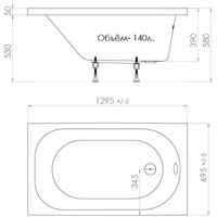 Triton Стандарт 130x70 (с ножками и экраном) Image #7