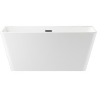 Wellsee Graceful Pro 140x74 230901003 (отдельностоящая ванна белый глянец, экран, ножки, сифон-автомат матовый черный) Image #1