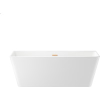 Wellsee Graceful Pro 168x80 230903004 (отдельностоящая ванна белый глянец, экран, ножки, сифон-автомат золото) Image #1
