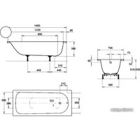 Kaldewei Eurowa 140x70 (с ножками) Image #3