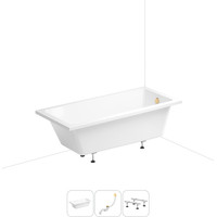 Wellsee FreeDom 150x80 231101008 (встраиваемая ванна белый глянец, ножки, сифон-автомат золото) Image #1