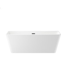Wellsee Graceful Pro 168x80 230903003 (отдельностоящая ванна белый глянец, экран, ножки, сифон-автомат матовый черный)