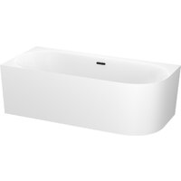 Wellsee Collaro 170x80 28910303R (пристенная ванна (левая) белый глянец, экран, ножки, сифон-автомат матовый черный) Image #2