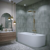 Wellsee Collaro 170x80 28910303R (пристенная ванна (левая) белый глянец, экран, ножки, сифон-автомат матовый черный) Image #8