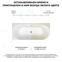 Wellsee Collaro 170x80 28910303R (пристенная ванна (левая) белый глянец, экран, ножки, сифон-автомат матовый черный) Image #7